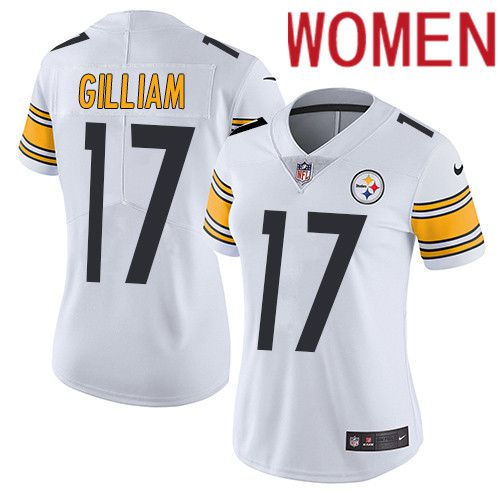 Women Pittsburgh Steelers 17 Joe Gilliam Nike White Vapor Limited NFL Jersey